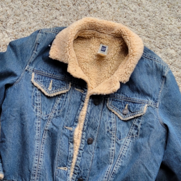 Gap Jean Jacket Sherpa Lined S - Picture 2 of 7